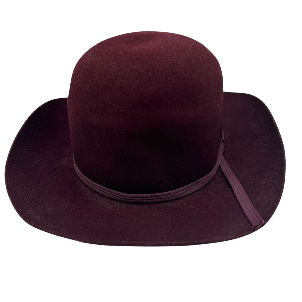 Vintage Banana Republic Safari Co 100% Wool Wide Brim Hat Burgundy Size S USA - Picture 4 of 14